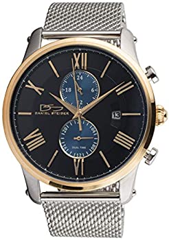 【中古】【インポート品・未当て嵌める】Daniel Steiger Equinox メンズウォッチ - 御前上等多役立つことウオッチ - デュアルタイムサブダイアル - ステンレス鋼スチール写真製ミラネーゼメッシュベルト ゴ