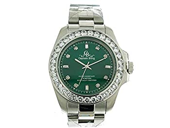 【中古】【輸入品・未使用】Captain Bling フルステンレススチール腕時計 アイスアウトベゼル 純正CZ-防水 ボックス#12
