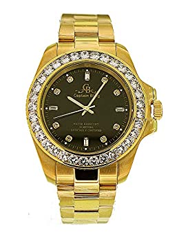 【中古】【輸入品・未使用】Captain Bling フルステンレススチール腕時計 アイスアウトベゼル 純正CZ-防水 ボックス#13