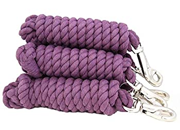 【中古】【輸入品・未使用】AJ Tack Wholesale 8.5フィート x 3/4インチ コットン 馬用リード ロープ 高耐久 ブルスナップ パープル 5本セット