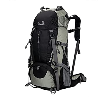 【中古】【インポート品・未当て嵌める】50L(45+5) ハイキングバックパック 雨合羽 内部的ひな形 バックパッキングバッグ アウトドア 運動競技 デイパック レインカバー付き添い人%ｶﾝﾏ% 犀クリ