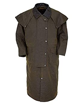 【中古】【輸入品・未使用】Outback Trading メンズ 2056 ストックマン 防水 通気性 エクストラロング コットン オイルスキン ダスターコート M ブラック｜スカイマーケットプラス