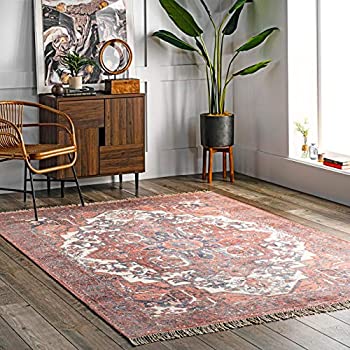 【中古】【輸入品・未使用】Nuloom従来Medallionディアマンテエリアラグ 9' x 12' レッド