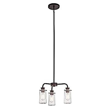 【中古】【インポート品・未当て嵌める】Kichler Lighting 43057薬局衡オンス Braelyn???3つ点火装置semi-flushマウント、Oldeブロンズ完成