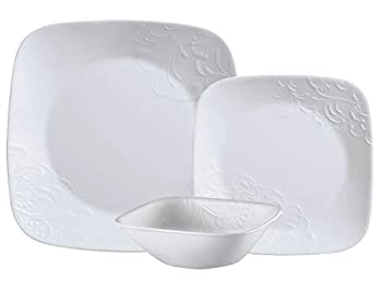【中古】【輸入品・未使用】Corelle Cherish チップ&壊れにくい 18点 ディナーセット 6人用 ビトルグラス|スカイマーケットプラス
