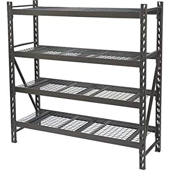 【中古】【インポート品・未当て嵌める】Ironton 4段 産業用棚仕合わせ - 幅77in x 奥ふかさ24in x 高さ72in 青写真# 2611T002