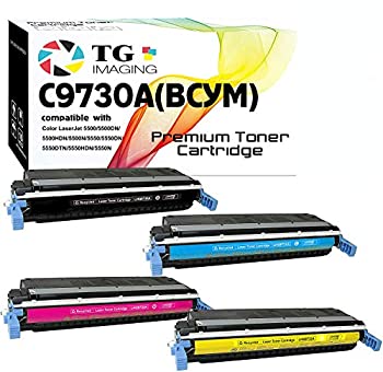 【中古】【インポート品・未当て嵌める】TG Imaging (4個風呂敷き包み、BCYM) 取り替えっこトナーカートリッジ C9730A 645A HP 5500印刷機用