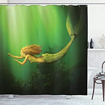【中古】【輸入品・未使用】Ambesonneホームcollectionshowerカーテンセットフック付き 69%ﾀﾞﾌﾞﾙｸｫｰﾃ% W By 75%ﾀﾞﾌﾞﾙｸｫｰﾃ% L sc_9103_mermaid_0504_LONG