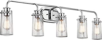 【中古】【輸入品・未使用】Kichler Lighting 45461CH Braelyn - 5つのライトバスバニティ、クローム仕上げ、クリアシードグラス付き