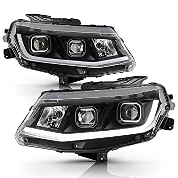 【中古】【輸入品・未使用】ACANII - For [Halogen Model] 2016 2017 2018 Chevy Camaro LED Tube w/Dual Projector Headlights Headlamps Assembly Pair｜スカイマーケットプラス