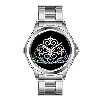 【中古】【インポート品・未当て嵌める】FDCクリスマス差し上げ物Watchesメンズ流行り物Japanese Quartz Dateステンレススチールブレスレットウオッチ4-h Womensブラックレザーストラップ