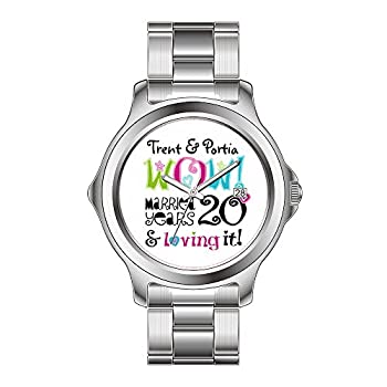 【中古】【インポート品・未当て嵌める】FDCクリスマス差し上げ物Watchesメンズ流行り物Japanese Quartz Dateステンレススチールブレスレットウオッチ20th Anniversary Wow 。一緒になるしLoving
