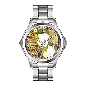 【中古】【インポート品・未当てはめる】FDCクリスマス差し上げ物Watchesメンズ流行り物Japanese Quartz DateステンレススチールブレスレットウオッチBaritone Horns Wrist Watches