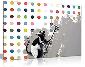 【中古】【輸入品・未使用】バンクシーDoes Damien Hirstキャンバス壁アート画像印刷 A1 76x51 cm (30x20in) 0615517249332