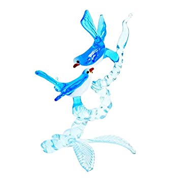 【中古】【輸入品・未使用】GlassOfVenice ムラーノガラス 枝の上の鳥 - ブルー