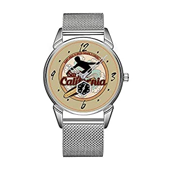 【中古】【輸入品・未使用】ファッションメンズウォッチ シルバーステンレススチール 防水ウォッチ メンズトップブランド ラグジュアリー メンズウォッチ サーフ カリフォル｜スカイマーケットプラス