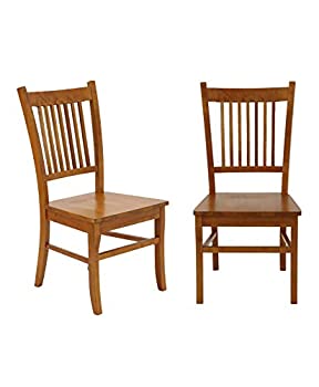 【中古】【輸入品・未使用】Marbrisa Slat Back Side Chairs Sienna Brown (Set of 2) 141［並行輸入］｜スカイマーケットプラス