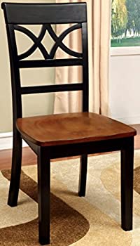 【中古】【輸入品・未使用】Furniture of America Cherrine Country Style Dining Chair%ｶﾝﾏ% Oak/Black%ｶﾝﾏ% Set of 2 141［並行輸入］｜スカイマーケットプラス