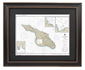 【中古】【インポート品・未当て嵌める】Framed Nautical Chart ;サンタ・カタリナ島、Avalonベイ