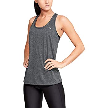 【中古】【輸入品・未使用】Under Armour Women's Tech Solid Tank Top%ｶﾝﾏ% Carbon Heather (090)/Metallic Silver%ｶﾝﾏ% Small