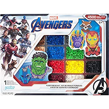 【中古】【輸入品・未使用】Perler PER8054346 マーベル アベンジャーズ ヒューズビーズキット 4503ピース 10パターン マルチカラー
