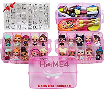 【中古】【輸入品・未使用】HOME4 BPAフリーストレージオーガナイザー キャリーケース ボックス 30個の調節可能なコンパートメント 小さな人形用 LOL Toys ビーズ ベイブレ