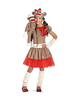 【中古】【輸入品・未使用】ソックモンキーガールコスチューム、ベージュ/ブラウン/レッド、ミディアム/ 7-8