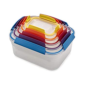 【中古】【輸入品・未使用】Joseph Joseph Nest Lock プラスチック食品保存容器セット ロック可能な気密漏れ防止蓋付き 10個 マルチカラー