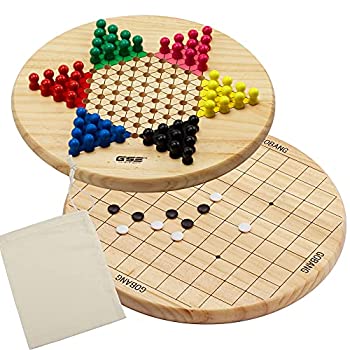 【中古】【輸入品・未使用】2-in-1 木製 中国チェッカー&ゴバン (5列で) ファミリーボードゲームコンボセット|スカイマーケットプラス