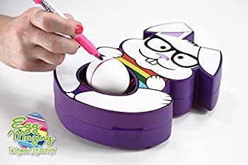 【中古】【輸入品・未使用】EggMazing (エッグメイジング) エッグデコレーター キット - ウサギの卵回転器 カラフルな速乾マーカー8本