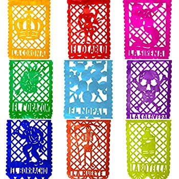 【中古】【インポート品・未当て嵌める】TexMex Fun Stuff Papel Picado La Loteria メキシカンペーパーバナー - 2容器に並べる (長さ20フート) 派手なメキシカンパーティーバナー | Fie