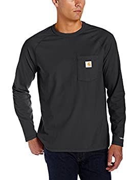 【中古】【インポート品・未当て嵌める】Carhartt Men\u0027s Force Cotton Delmont Long-Sleeve T-Shirt (Regular and Big \u0026 Tall Sizes)%ｶﾝﾏ% Black%ｶﾝﾏ% X-Large