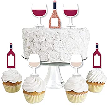 【中古】【インポート品・未当てはめる】But First Wine デザートカップケーキトッパー ワインテイスティングパーティークリアトリートピック 24個書き割り