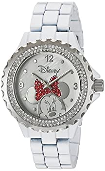 【中古】【輸入品・未使用】Disney Minnie Mouse Women's Enamel Sparkle White Alloy Watch%ｶﾝﾏ% Silver Bezel%ｶﾝﾏ% White Bracelet%ｶﾝﾏ% W002895