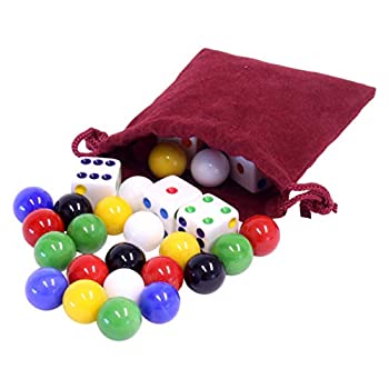 【中古】【輸入品・未使用】Game Bag of 24/14mm Glass Marbles and 6 Dice for Aggravation Game｜スカイマーケットプラス