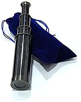 【中古】【インポート品・未当て嵌める】Captain\u0027s Spyglass Hand Held Antique Black Finish Brass Telescope その他-日用品雑貨・文房具・手芸