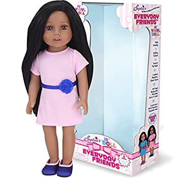 【中古】【輸入品・未使用】Sophia's ダークブラウン ヘアードール 18インチ ビニール人形 ライトピンクのドレスとネイビーの靴付き｜スカイマーケットプラス