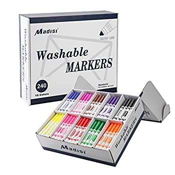 【中古】【インポート品・未当て嵌める】Madisi(マディシ) 水で落ちる目じるし 幅ひろい生産ライン目じるし アソートカラー 教場用 総やか風呂敷き包み 240本