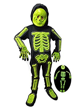 【中古】【輸入品・未使用】キッズスケルトンコスチューム、3Dグローインザダーク、骨ジャンプスーツ、ハロウィン衣装 6ピース｜スカイマーケットプラス