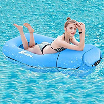 【中古】【輸入品・未使用】2020 プールフロート 空気注入式 ラウンジャー チェア ウォーターハンモック ラフト スイミングリング プールおもちゃ 大人&子供用 軽量 単層ナ|スカイマーケットプラス