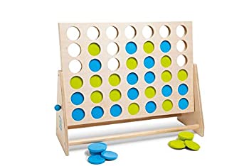 【中古】【輸入品・未使用】Buitenspeel%ダブルクォーテ%Four in A Row Deluxe%ダブルクォーテ% Wooden Game (Green/Blue)|スカイマーケットプラス