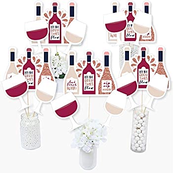 【中古】【輸入品・未使用】But First Wine - ワインテイスティングパーティー センターピーススティック - テーブルトッパー - 15本セット