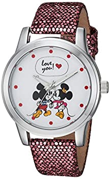 【中古】【輸入品・未使用】DISNEY Women's Mickey Mouse Analog-Quartz Watch with Leather-Synthetic Strap%ｶﾝﾏ% Purple%ｶﾝﾏ% 18 (Model: WDS000345)