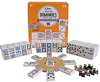 【中古】【インポート品・未当て嵌める】Regal Games ? メキシカントレインドミノゲームセット ? ダブル15色一点ドミノ ? 身寄りに愛想のいい好いたらしい力くらべ ? 瓦136枚、金属元素トレイン8個
