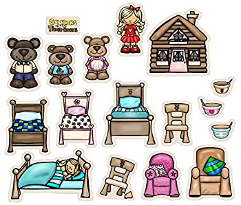【中古】【輸入品・未使用】Goldilocks and Three Bear フランネル/フェルトボードフィギュア 17ピース プレカット プレイボード ストーリーボードセット 塗り絵 アクティビ|スカイマーケットプラス