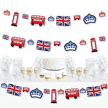 【中古】【輸入品・未使用】Big Dot of Happiness チエリオ ロンドン 英国パーティーDIYデコレーション 洗濯バサミガーランドバナー 44ピース|スカイマーケットプラス