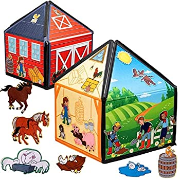 【中古】【輸入品・未使用】My Little Farm インタラクティブ 高さ1.25フィート フェルトプレイハウスとボード 早期言語と単語の発達に 32個のマッチングピース付き|スカイマーケットプラス