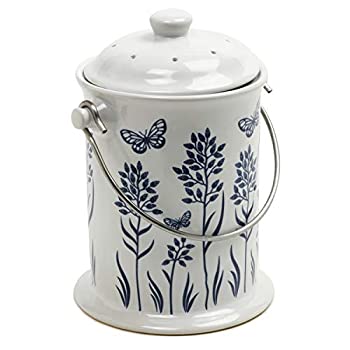 【中古】【輸入品・未使用】Norpro 3-Quart Ceramic Compost Keeper%ｶﾝﾏ% Blue and White by Norpro