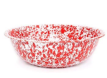 【中古】【輸入品・未使用】(Red Marble) - Enamelware Timpano Basin - Red Marble