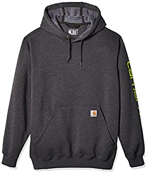 【中古】【輸入品・未使用】Carhartt Men's B&T Signature Sleeve Logo Midweight Hooded Sweatshirt K288%ｶﾝﾏ% Carbon Heather%ｶﾝﾏ% Medium